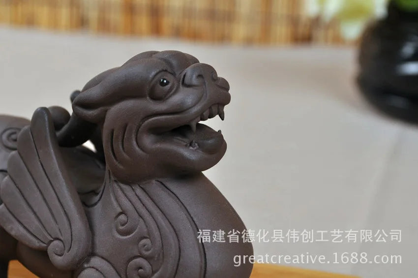 Yixing Purple Clay Tea Pet Purple Clay Flying Apsaras Pixiu Purple Clay Sculpture Ornaments All Store Mixed Batch Quake