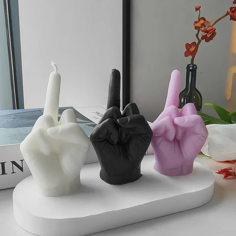 1pc Universal Creative Candles Middle Finger Shaped Gesture Scented Candles Durable Funny Quirky Gifts Home Decoration Ornaments Quake