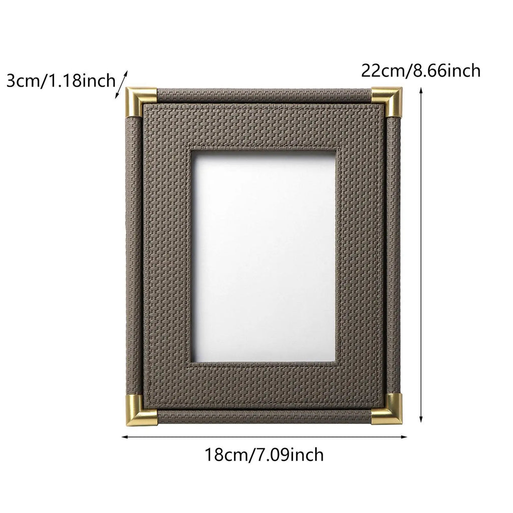 PU Leather Picture Frame Picture Frame Home Decor Modern Woven Leather Picture Quake