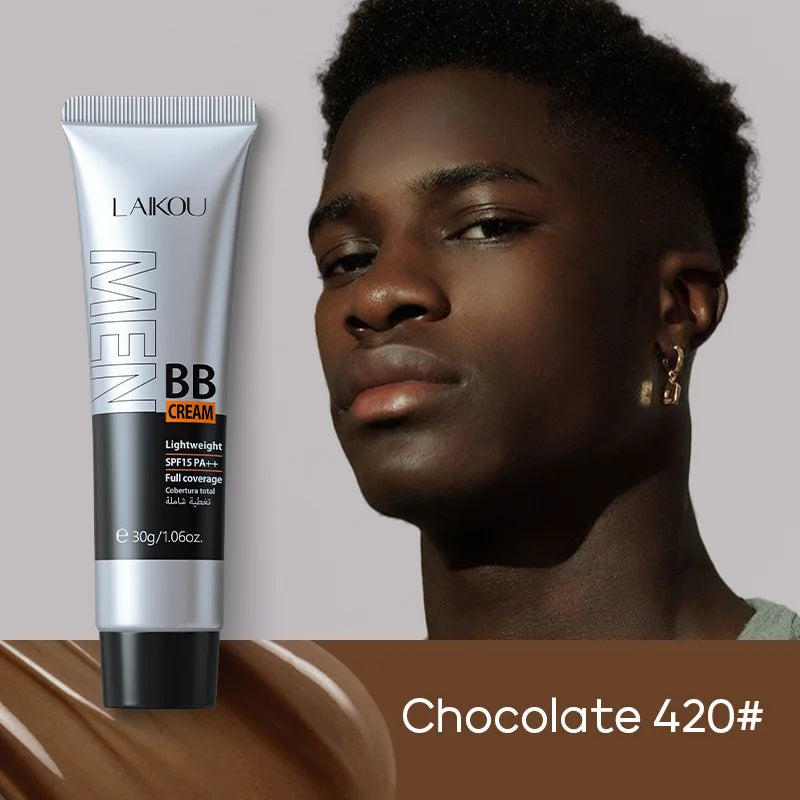 Men's BB Cream-Full Coverage Long-Lasting Waterproof Men's Concealer Natural Color Suitable for Gifts for Men's Christmas Gifts Quake Chocolate 420