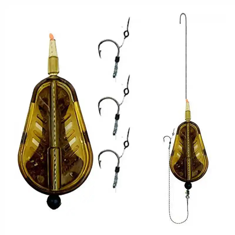 Carp Fishing Inline Method Feeder Rig Set - Pre-Assembled Heavy-Duty Weighted (30g-80g) with Inline Feeders for Freshwater/Saltw Quake