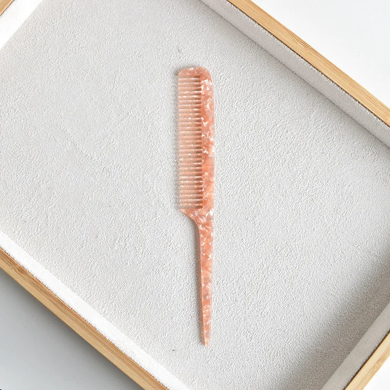 Multiple Colors Acetate Acrylic Pointed Tail Comb Portable Long Handle Comb for Various Hair Lengths for Traveling and Home Use Quake NO.9 19.4CM