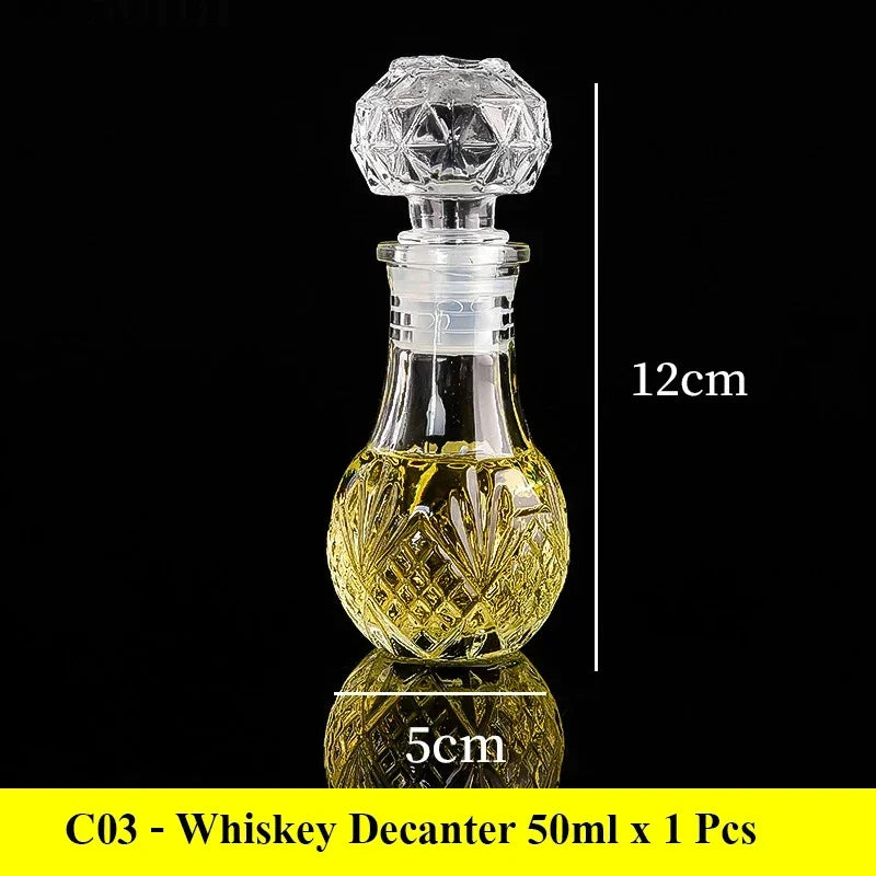 High End Transparent Glass Small Bottle 50/100ml Whiskey Mini Creative Red Bottle Quake 50ml 3