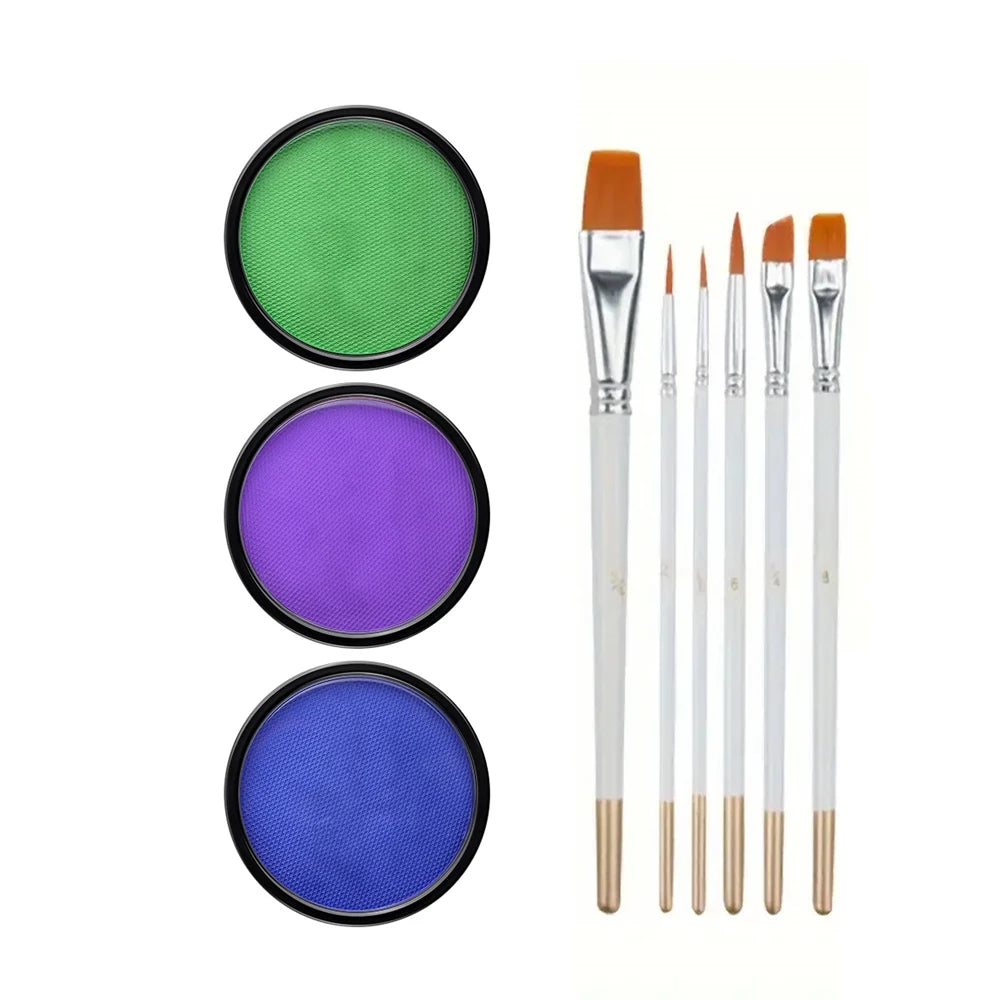 30G Water Solubility Monochromatic Body Paint Black And White Makeup Face Paint Halloween Party Waterproof Makeup Body Painting Quake B Set 4PCS