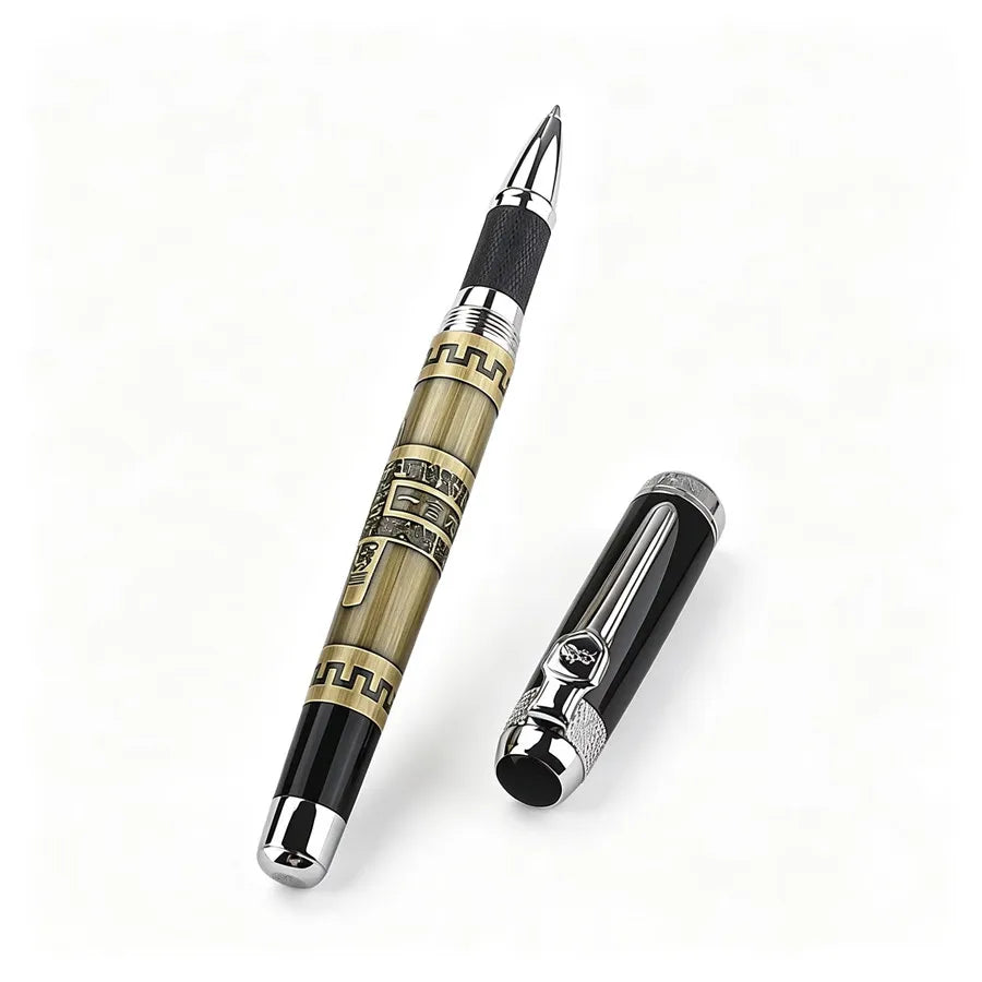 Jinhao 189 Yiyan Jiuding Vintage Metal Ballpoint Pen Retro Engraved Business Signature Luxury Gift Pen Office School Stationery Quake 189-1