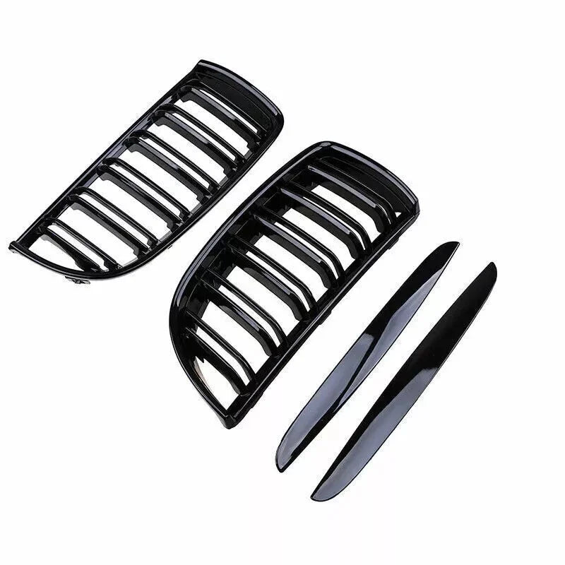 For BMW 3 Series E90 E91 2005-2008 Car Styling Single Line Grille Kidney ABS Front Hood Racing Grill Black Silver Accessories Quake