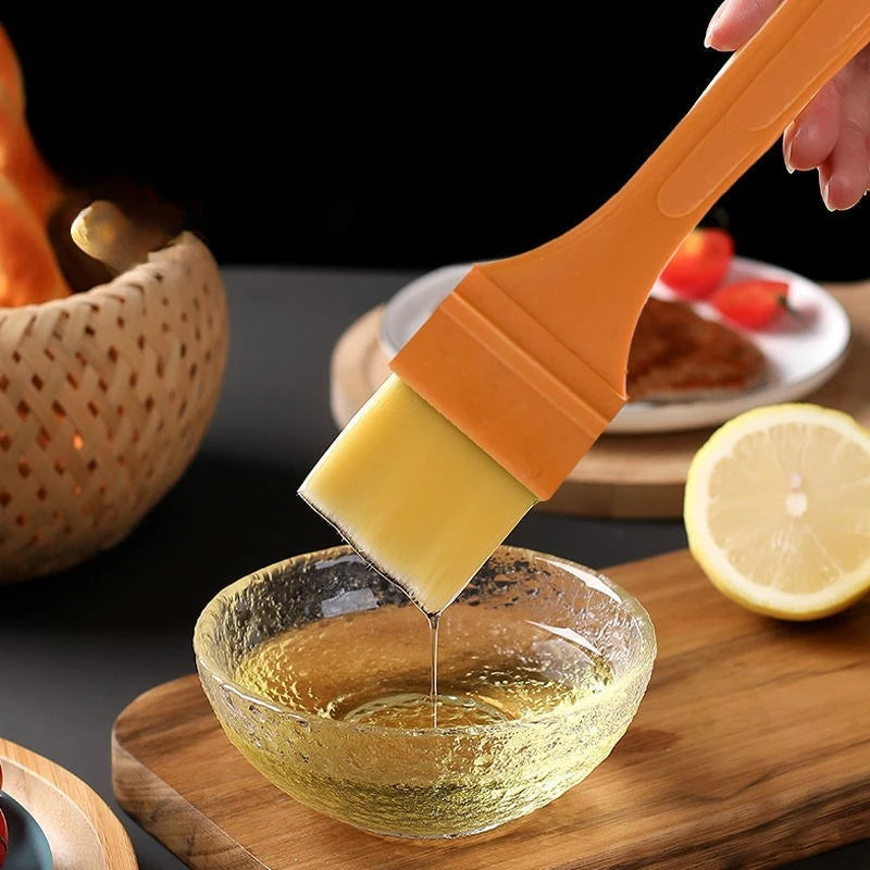 1cps Yellow Handle Oil Brush Pancake Brush Household Barbecue Brush Heat-resistant Small Brush Quake