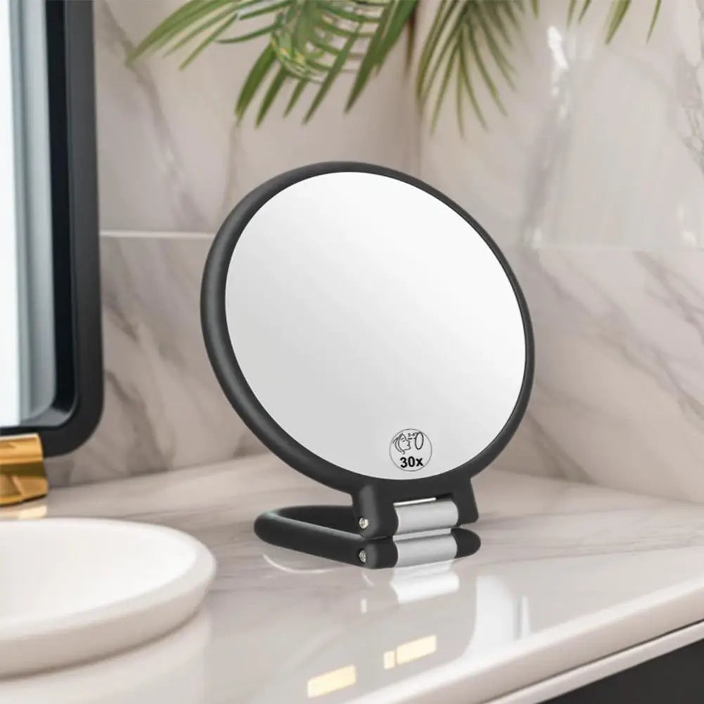 15x 20x 30x Makeup Magnifying Mirror, Adjustable Double Sided Handheld Mirror Foldable Travel Magnifying Mirror with Handle Quake
