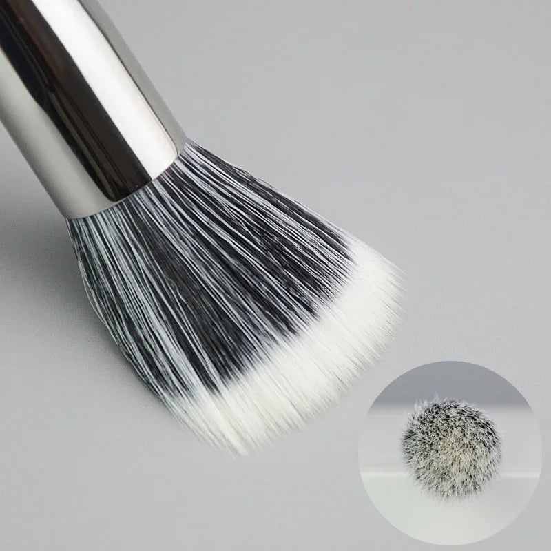 Pointillator brush Blush brush Pure wool flat head Cangzhou makeup brush Soft bristle wooden handle Beauty tool Quake