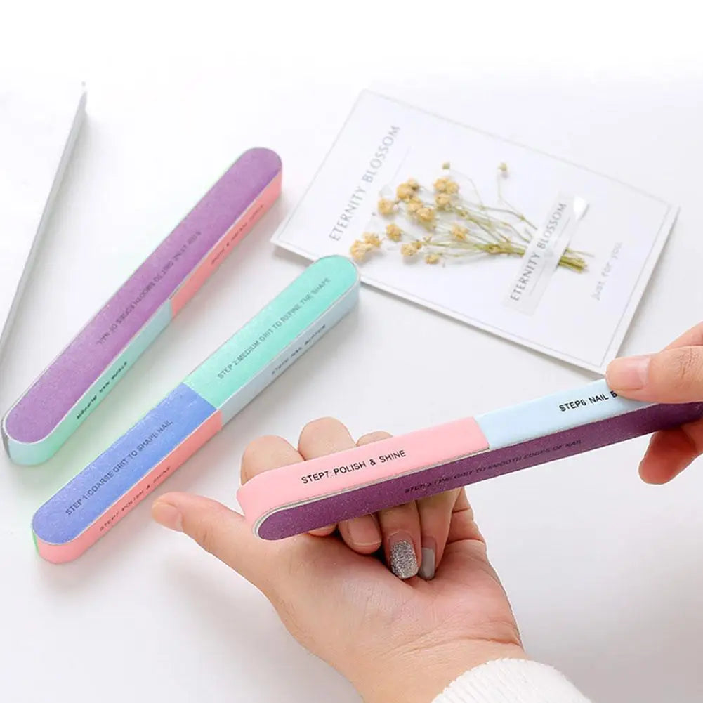 Professional Nail File Nail Buffers Blocks For Natural Nails Shine Smoother Upgrade Seven Steps Polisher Fingernail Files Buffer Quake