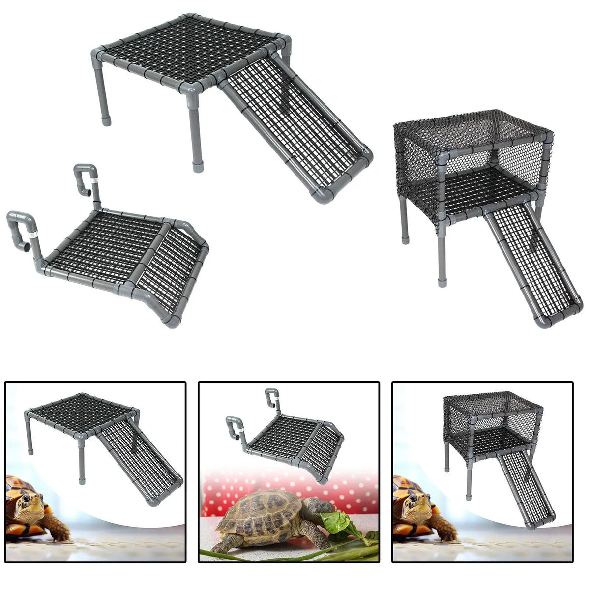 Turtle Basking Platform Reptile Habitat Terrace Turtle Ramp Climbing Shelf for Frog Newts Terrapin Small Reptiles Amphibians Quake