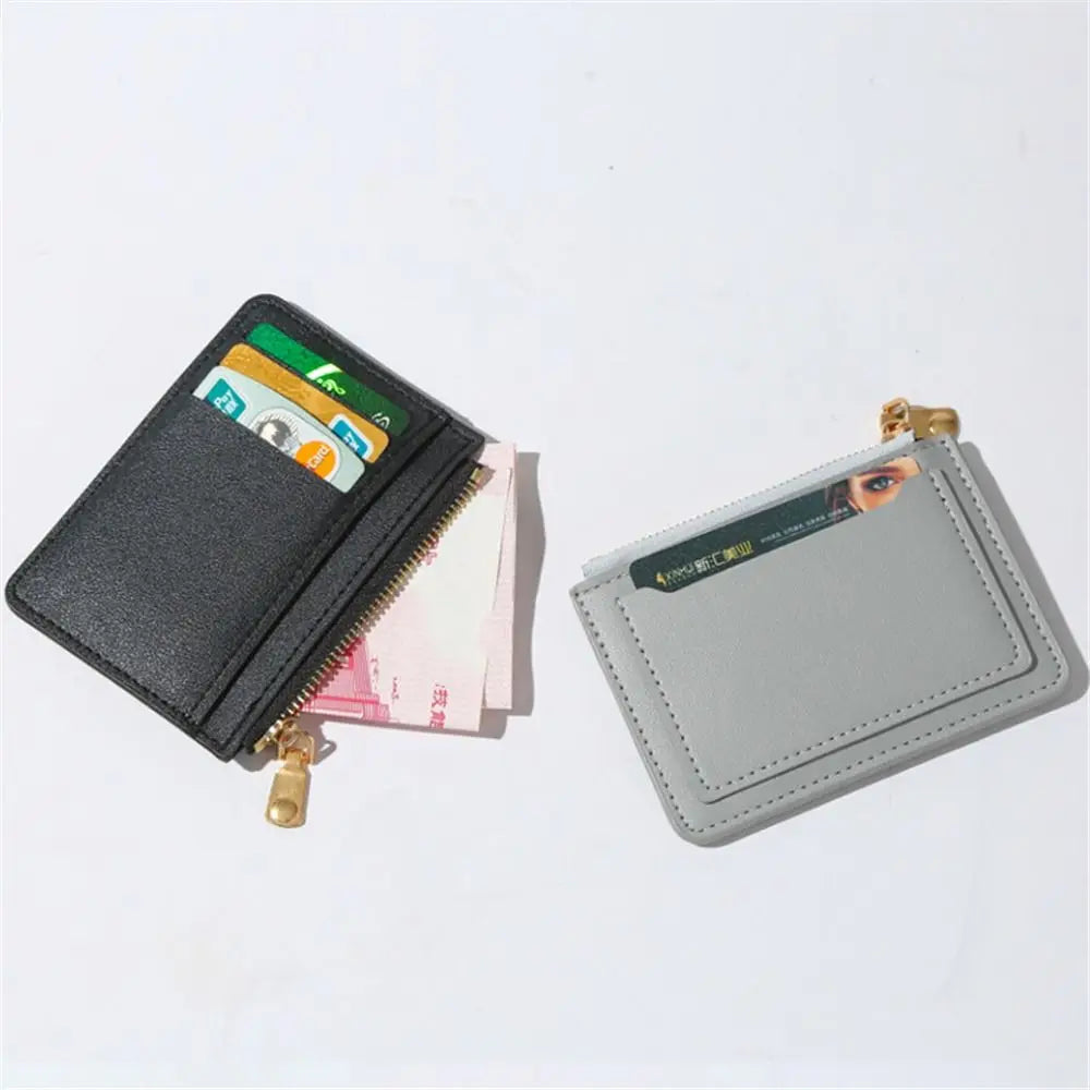 Women Mini Coin Purse PU Leather Short Wallets Card Holder Fashion Zipper Pouch Girls Money Bag Quake