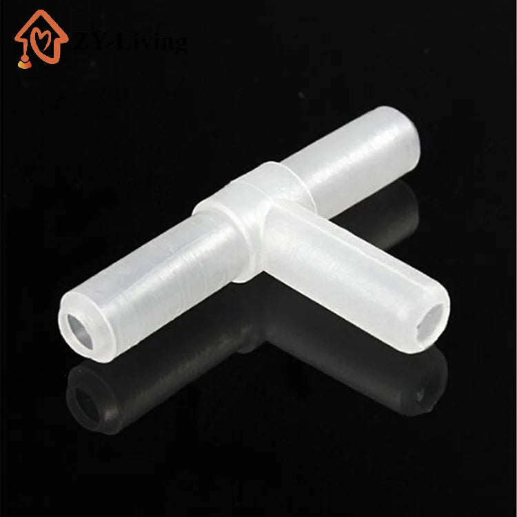 10/100Pcs Plastic Aquarium Air Tee Joints T 3-Way Joints T-junction Fish Tank Air Pump Line Tubing Pipeline Connectors Quake