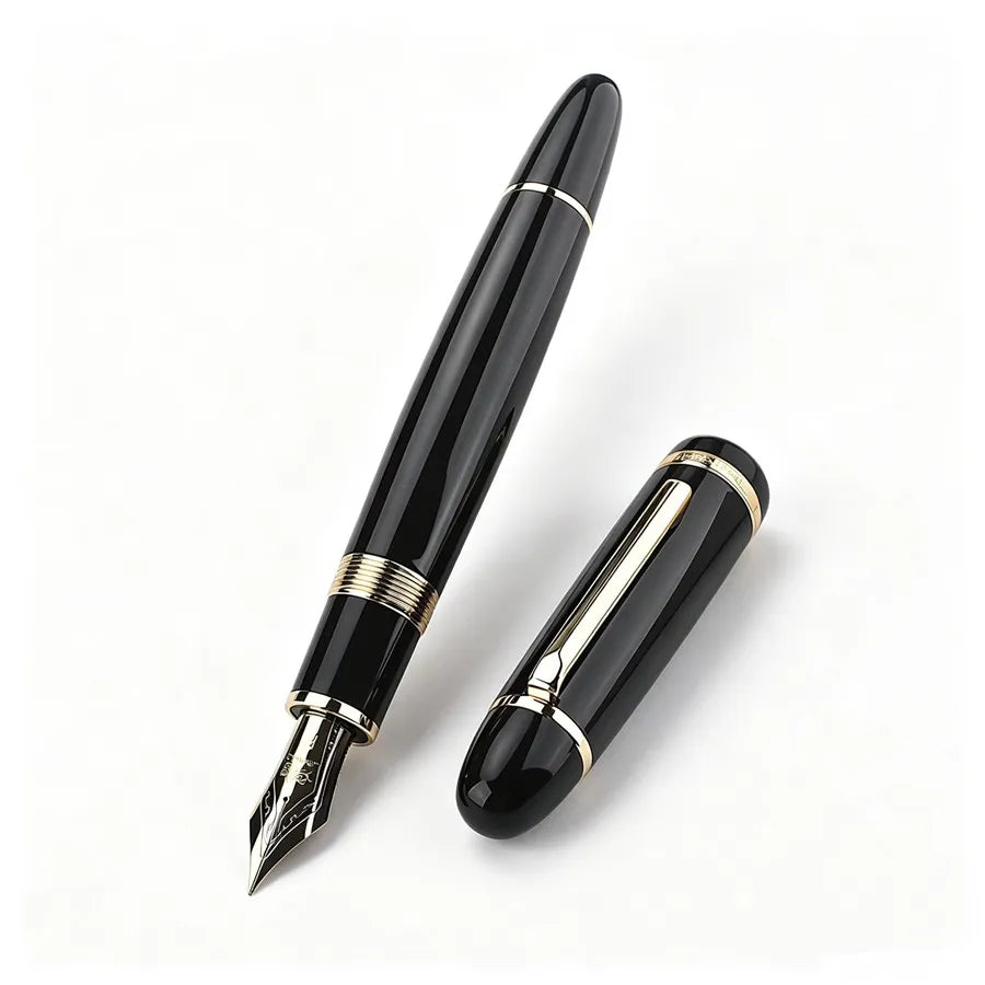 JINHAO X169 Fountain Pen Elegant Black Gold Clip Pen M/F/EF Nib Writing Ink Pen pk 9019 X159 P136 Stationery School Supplies Quake X169-3 F 0.5MM