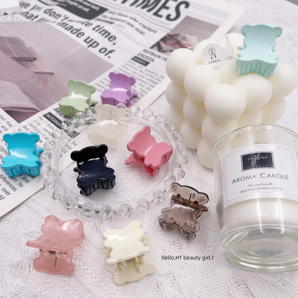 Korean New Bear Mini Grab Bangs Clip Candy Shark Clip Styling Tools & Accessories Headwear Girls Kids Hair Accessories Quake