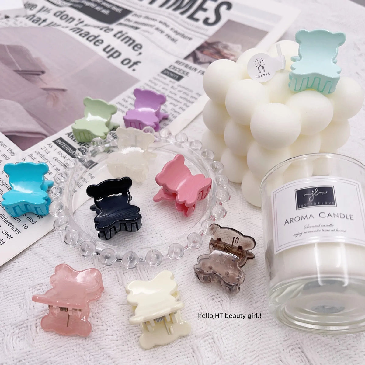 Korean New Bear Mini Grab Bangs Clip Candy Shark Clip Styling Tools & Accessories Headwear Girls Kids Hair Accessories Quake