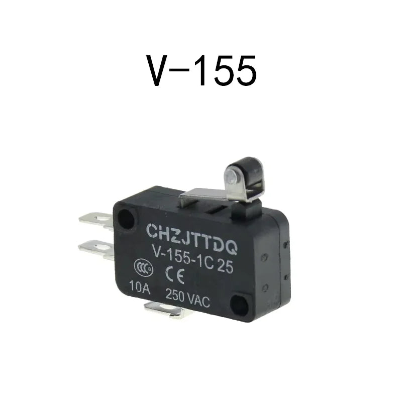 1PCS Micro Limit Switch CHZJTTDQ V-15.V-151.V-152.V-153.V-154.V-155.V-156.-1C 25 Travel Switch Limit Switch Silver Contact Quake V155 1NO 1NC