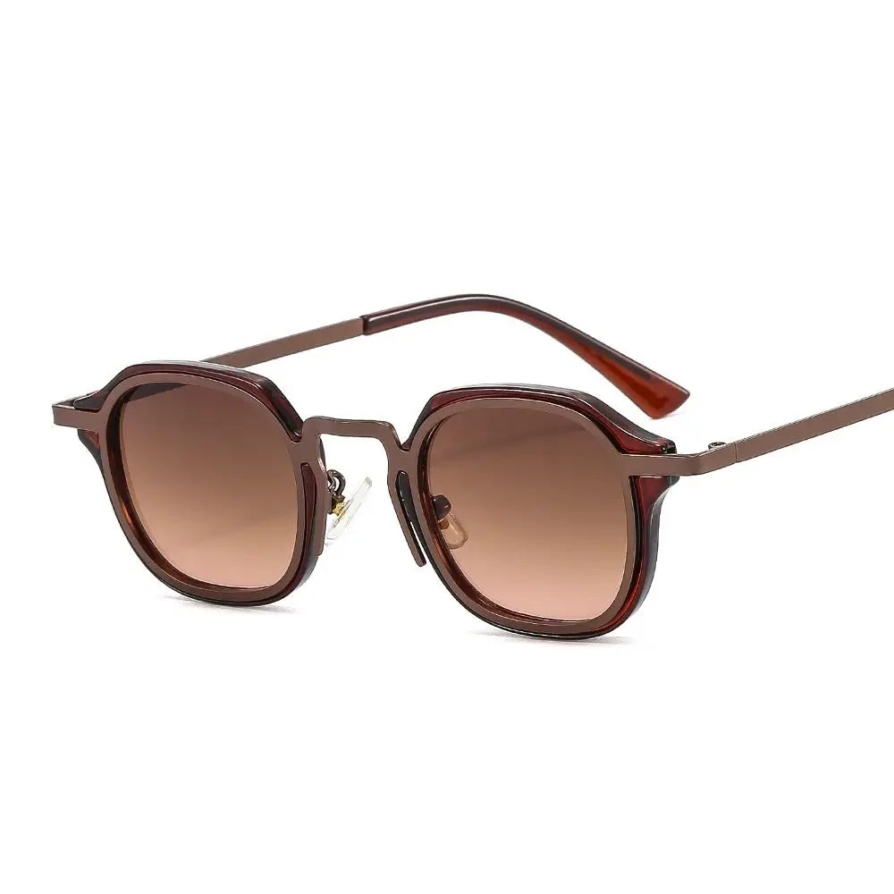 Retro Metal Frame Small Square Sunglasses UV400 Protection Y2K Punk Shades Eyewear for Women & Men Quake C4