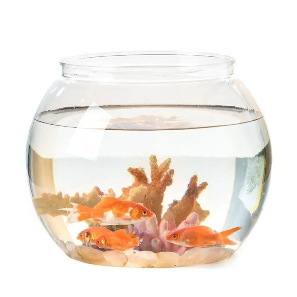 New Transparent Fish Tank Round Unbreakable Aquarium Plastic Lightweight Small Fish Bowl Home Decor Quake