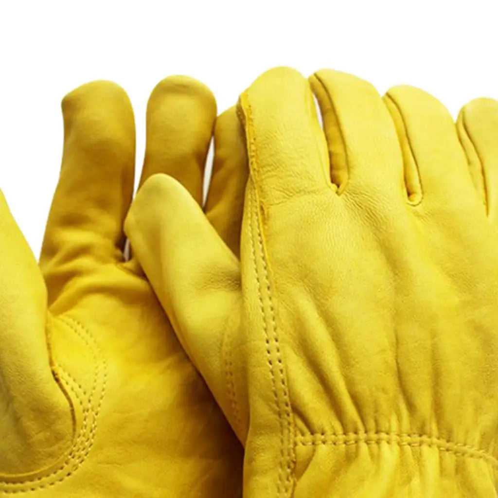 Soft Leather Work Gloves Reinforced Safety Gloves for Gardening Construction Welding and Manual Tools Quake