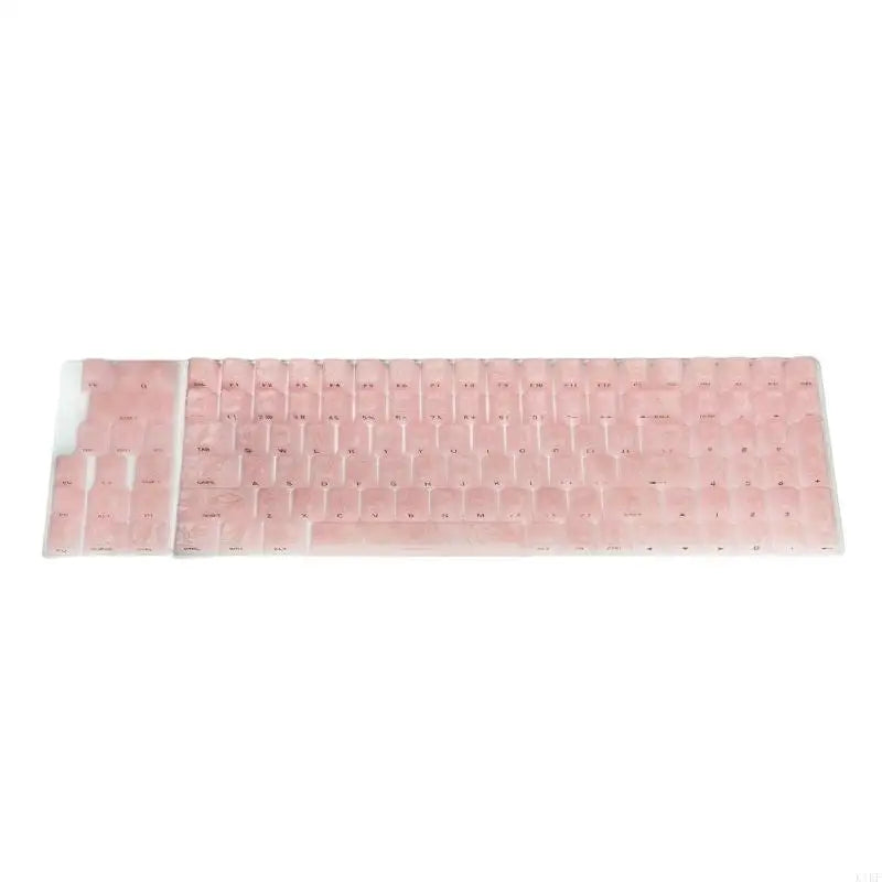 Mechanical Keyboard Keycap Set with Raised Pattern, Side Printing, Through Characters and Layout Coverage K1KF Quake Pink CN