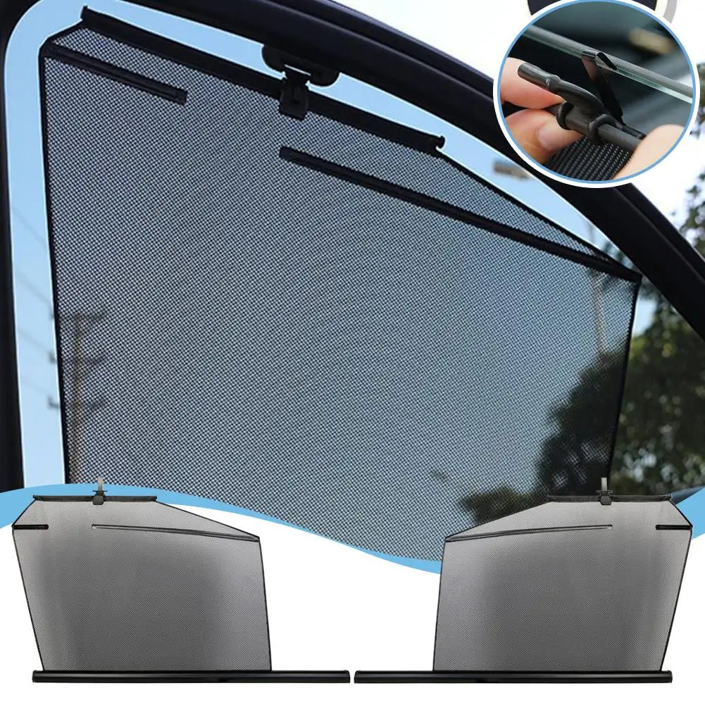 Retractable Car Window Shade Sunshade Side Window Curtain Sun Protection Heat Insulation Privacy Blocker Auto Accessories Quake