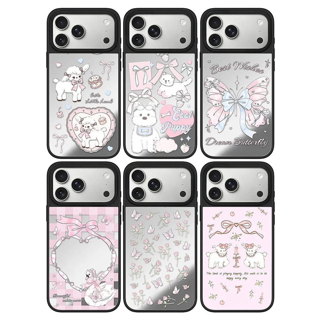608317 Mirror Surface Magnetic Phone Case Cover for IPhone 13 14 15 16 17 18 Pro Max Case Multicolor Quake