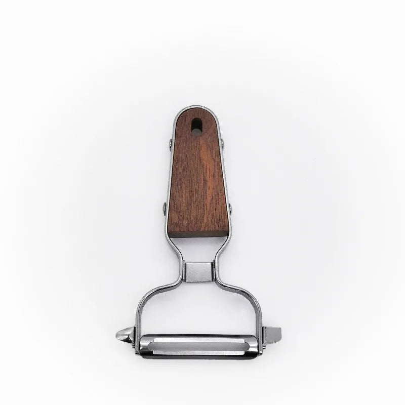 Wood Handle Stainless Steel Wide‑Mouth Vegetable Peeler Home Kitchen Fruit Potato Peeling Tool for Thick Skin Peeling Gadget Quake