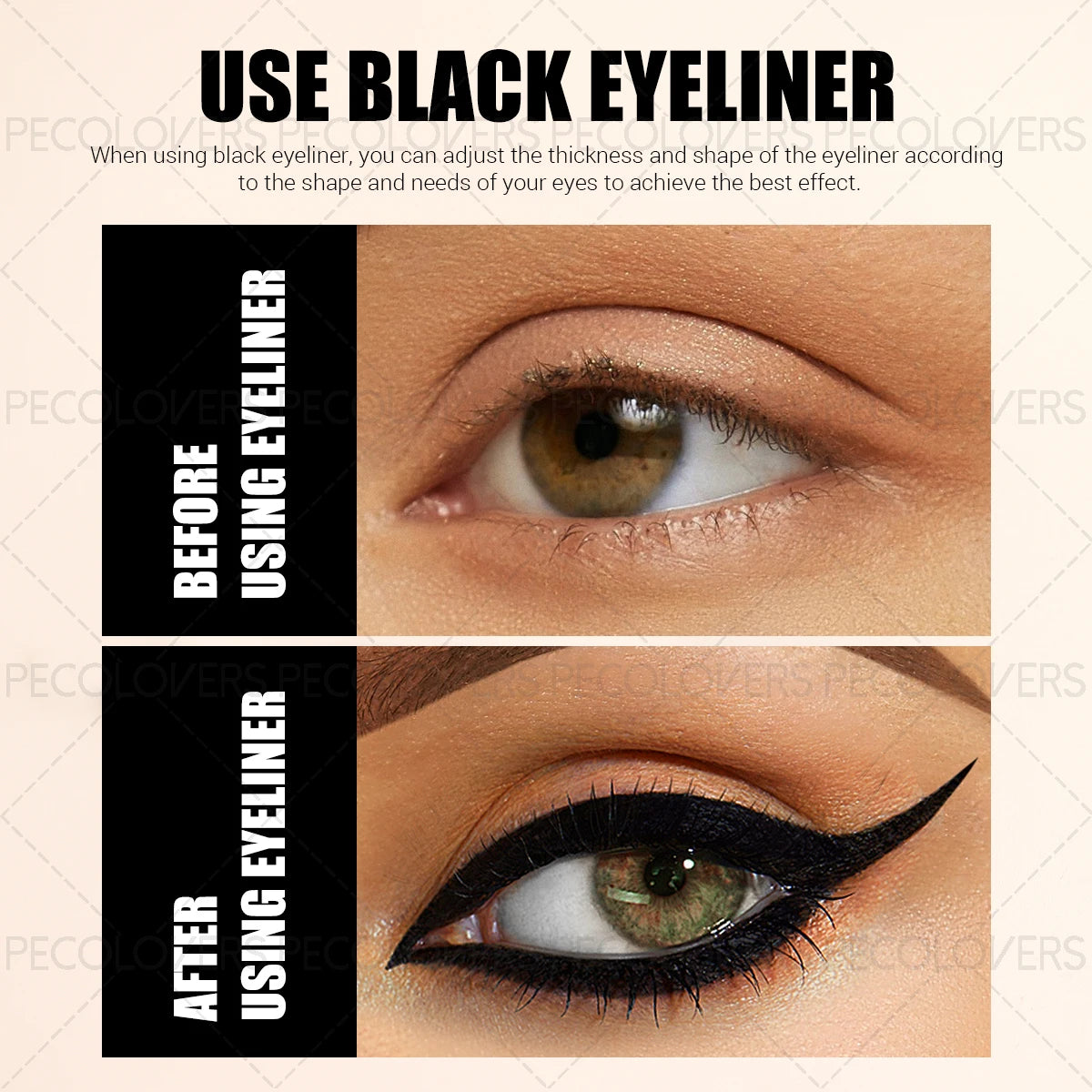 3PCS Face Suit, Black, Lipstick+eye Shadow+eyeliner, Waterproof and Durable, Suitable for Holiday Makeup Quake