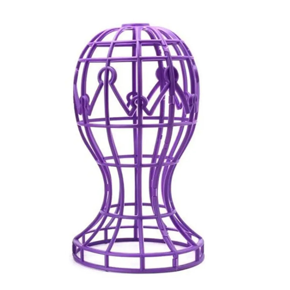 New Holder Foldable Wig Stand Hat Cap Wig Accessories Storage Rack Multi-Purpose Wig Head Stand Quake purple