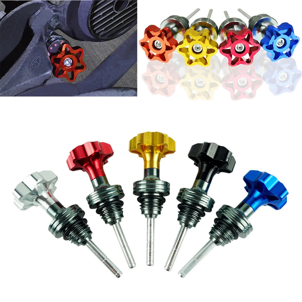 1pc Oil Dipstick Cap Plug For Scooter Motorcycle Engine Engine Crankcase Oil Level Gauge Universally Oil DipStick Filler Cap Quake