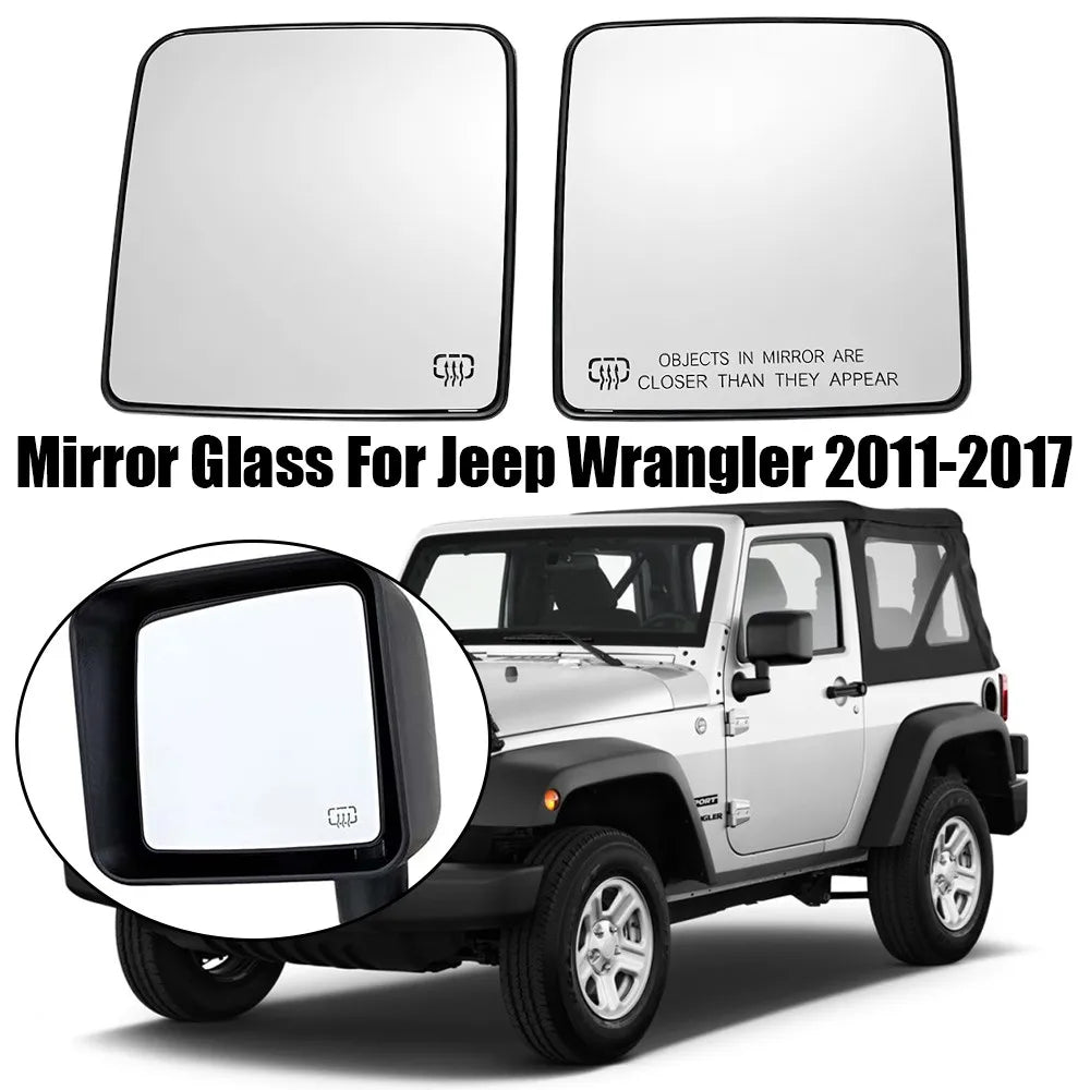 For Jeep Wrangler 2011-2017 1x Left Right Side with Heated Rearview Door Wing Mirror Glass Lens Car Accessories Replacement Part Quake
