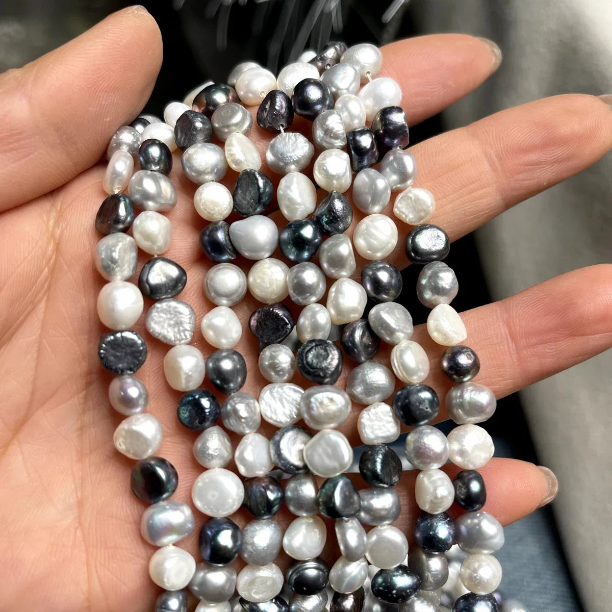 Natural Freshwater Pearl Irregular Colorful Pearl 7-8mm For Jewelry Making DIY Necklace Earrings Bracelet Accessory Length 18cm Quake