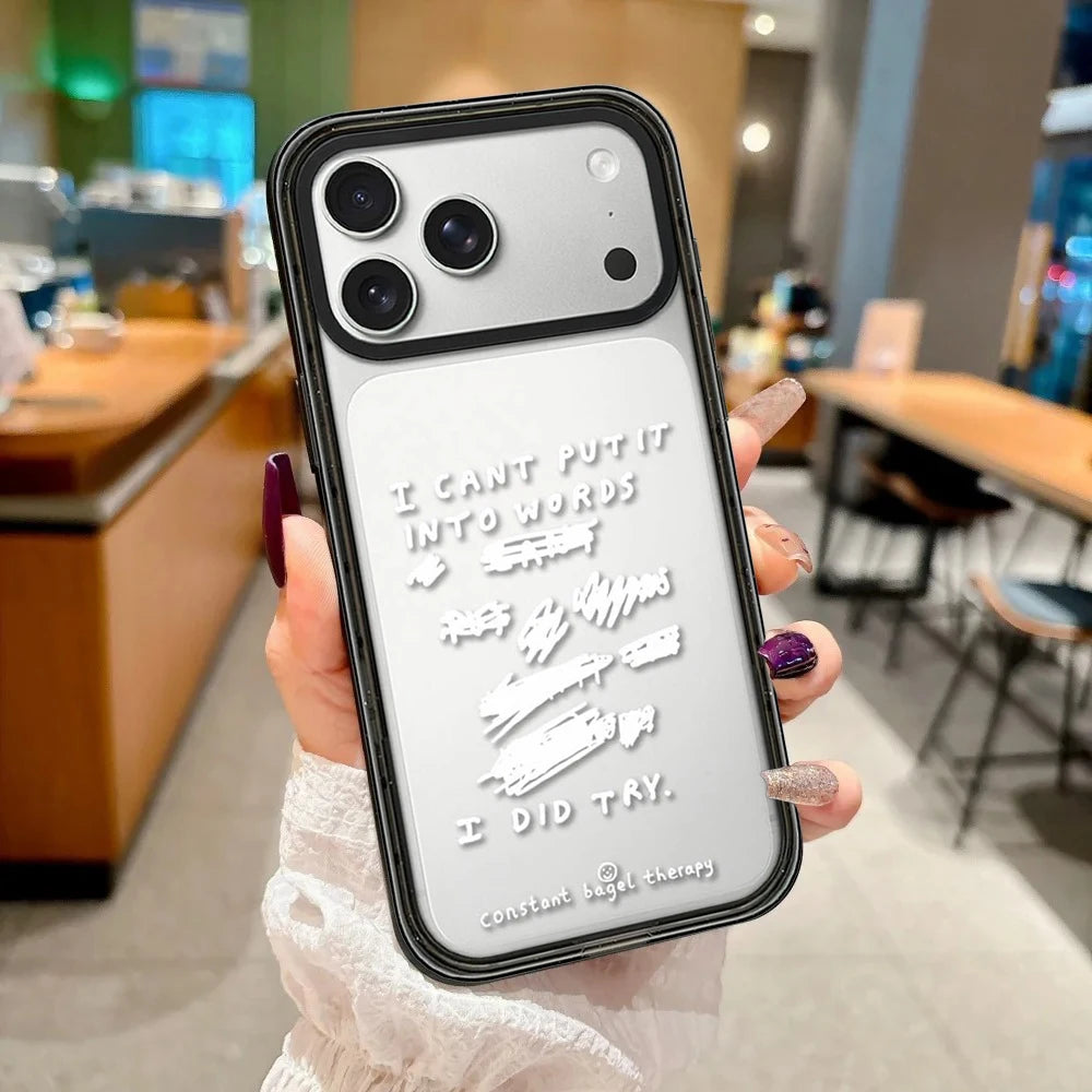 Be Nice or Cry Trying Pattern Impact Black Border Magnetic Case: Compatible with IPhone 18 17 16 15 14 13 Pro Max 18Pro Quake