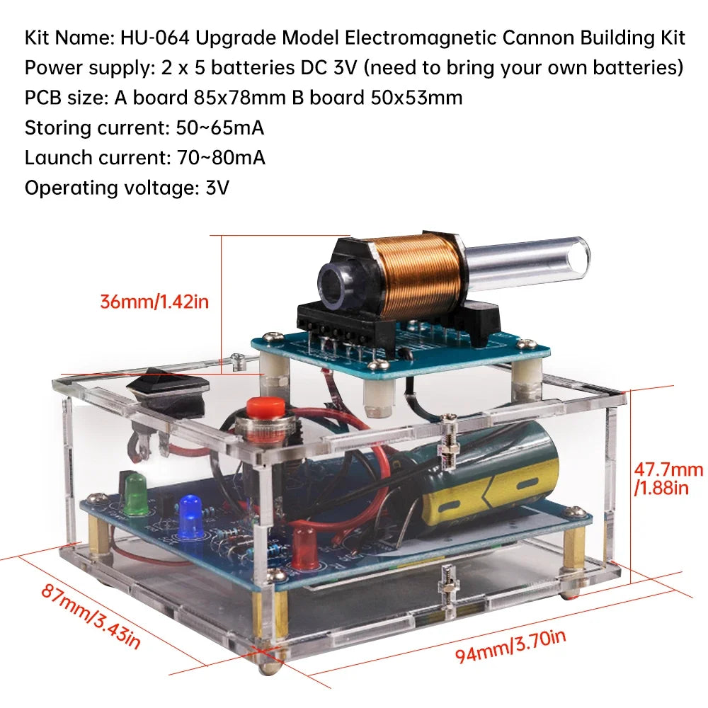 DIY -Electronic Tool Kit, DC- 3V Electromagnetic Transmitter, High-voltage Electromagnetic Cannon, Mini Voltage Converter Module Quake