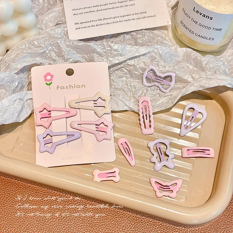 4pcs Cute star little hairpin female side bangs clip broken hairpin Girls women headwear Hair Styling Tools Accessories Quake