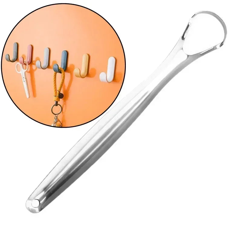 vvocci Reusable Stainless Steel Tongue Scraper – 1 Pack Oral Hygiene Tool for Fresh Breath & Coated Tongue Cleaning Quake