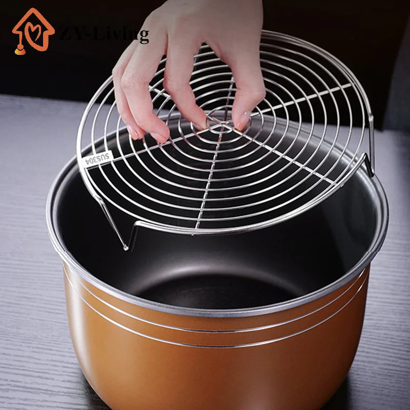 1pcs Stainless Steel Steamer Rack Multifunction Pot Steaming Tray Dumplings Eggs Grill Stand 16cm 18cm 20cm 22cm Quake
