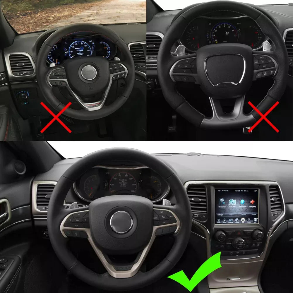 For Jeep Grand Cherokee 2014-2021 Car Sticker Carbon Fiber Steering Wheel Cover Trim Cover Decoration Frame Interior Accessories Quake