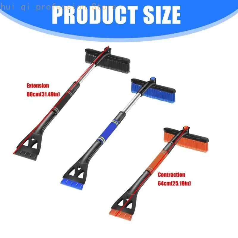 360 Rotatable Snow Brush Head ABS Ice Scraper With Ergonomic Grip For Vehicle Snow Removal H8WE Quake