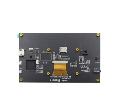 LCD IPS Touch Screen 7 Inch Full View for Raspberry Pi HD HDMI Display Capacitive Monitor 5-Point Touch Control Quake without Speaker