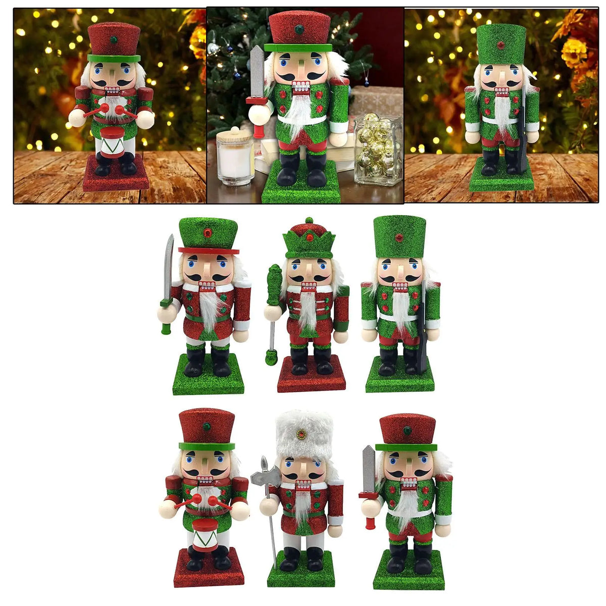 Nutcracker Figurine Traditional Wooden Nutcracker for Holiday Tables Festive Quake