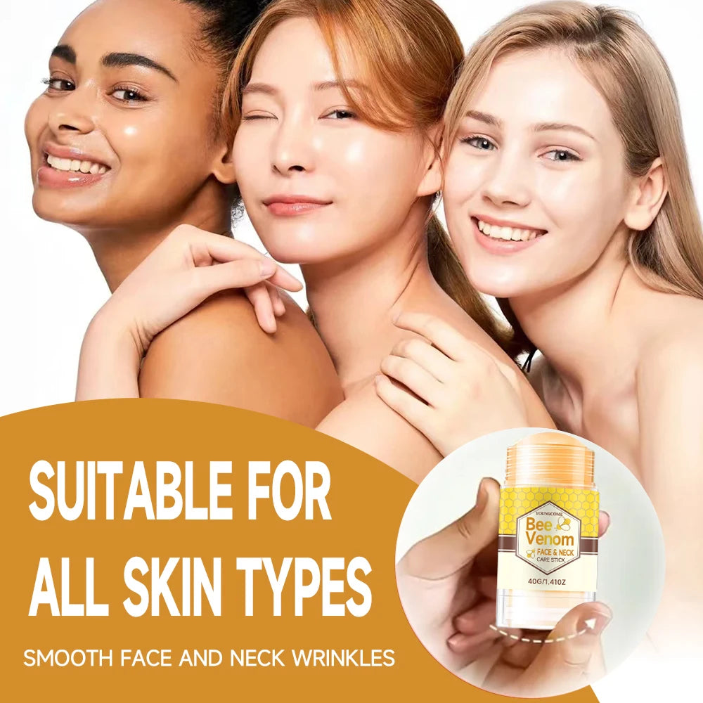  Bee Venom Face & Neck Care Stick Deep Hydrating Facial Care Moisturizing Cream Suitable for Dry Neck Skin Repair Quake