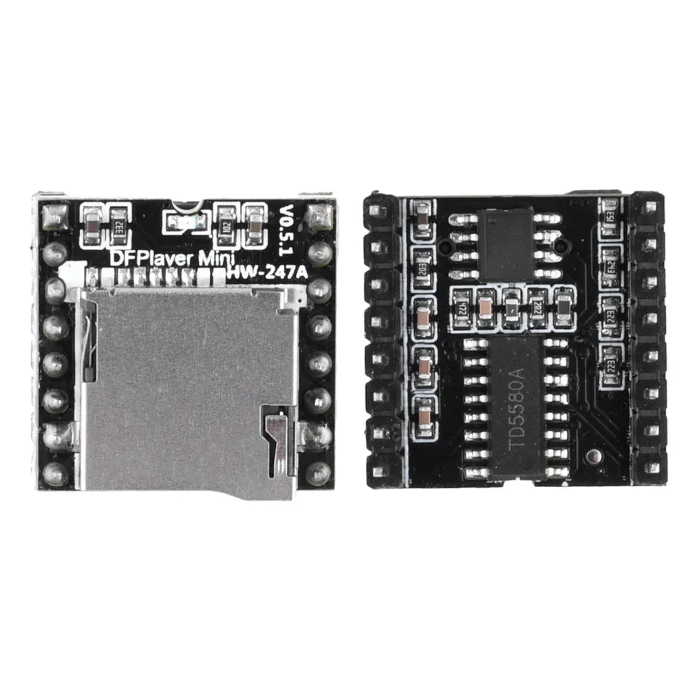 YX5200 DFPlayer Mini MP3 Player Module MP3 Voice Decode Board Supporting TF Card U-Disk IO Serial Port AD Compatible for Arduino Quake