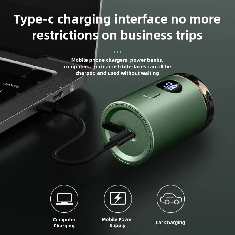 Men Electric Mini Shaver Rechargeable Type-c Charging Car Portable Led Digital Display Wet & Dry Shaver Men Women Home Razor Quake