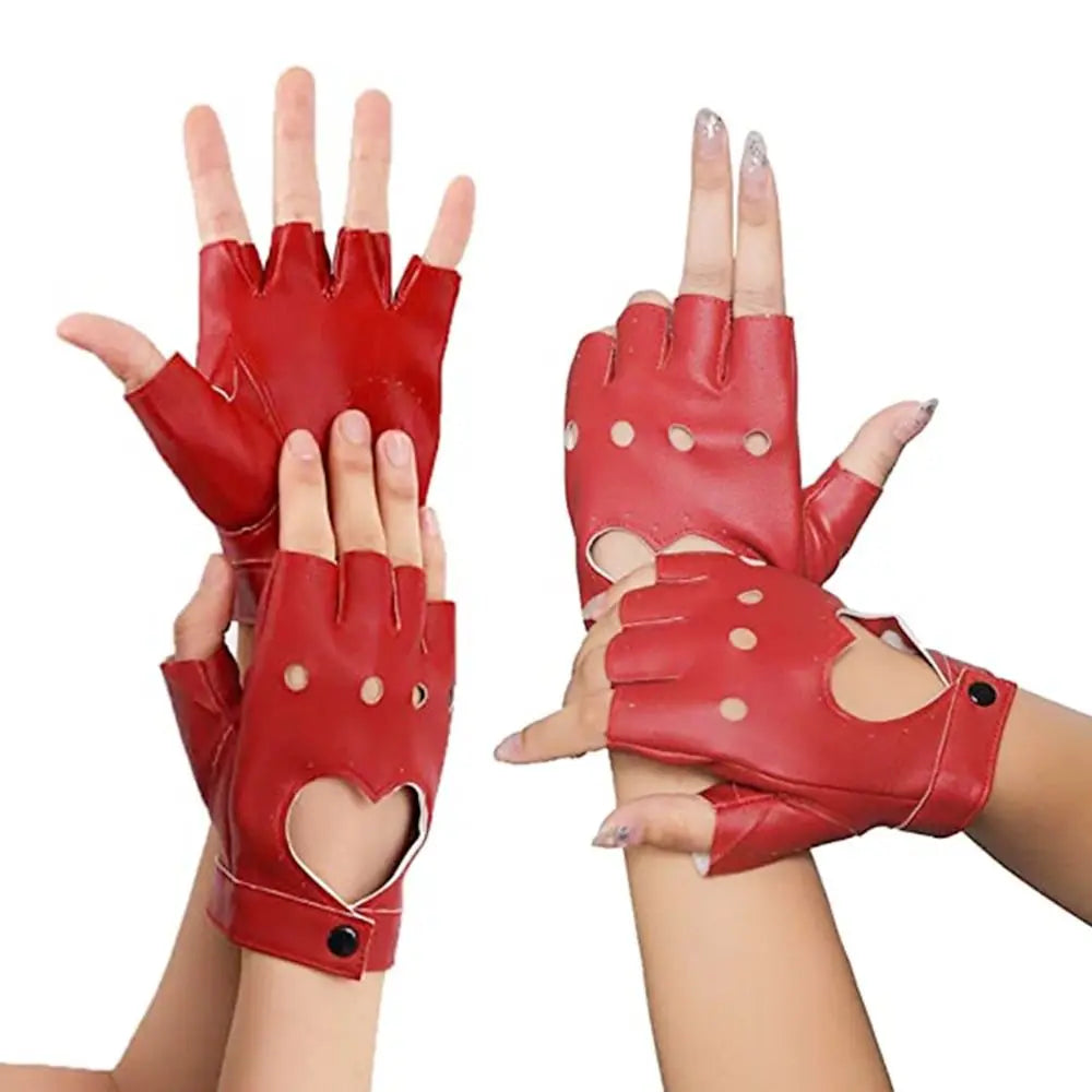 Cosplay Party Gloves Women Men Dance Mittens Ladys Driving Dress Cosplay Mittens PU Leather Gloves Five Finger Gloves Quake