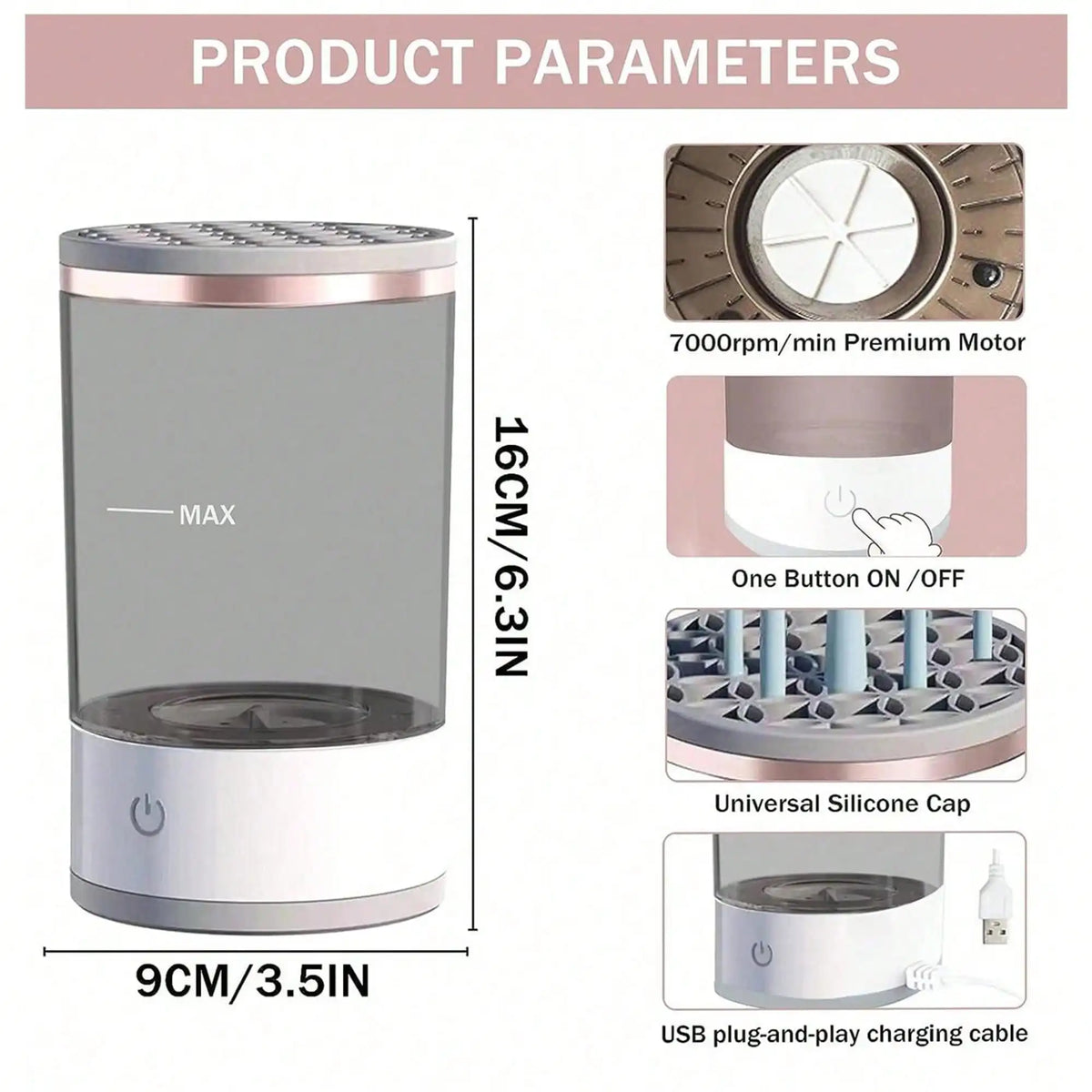 Electric Makeup Brush Cleaner Machine Quake