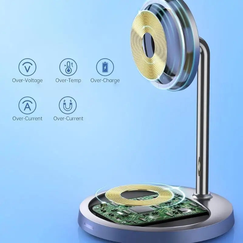 Wireless Charging Stand with Fast Charging & Adjustable Phone Chargers Brackets for Phone & K1KF Quake