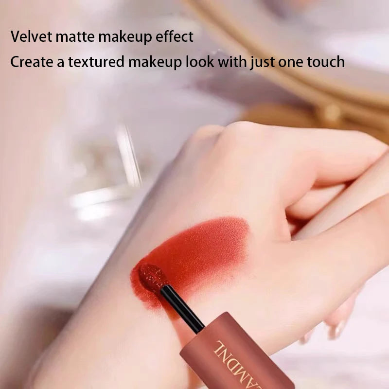 Lip Mud Clay Matte Lipstick Blush Makeup Long-lasting Non-stick Cup Red Lip Tint Pigment Mousse Lipstick Cosmetics Quake