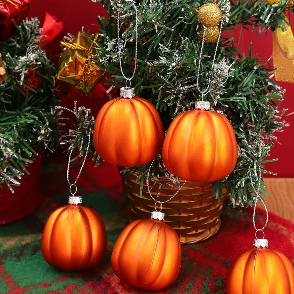 Pumpkin Ornaments Fall Decorative Hangable Pendant Halloween Thanksgiving Christmas Tree Pumpkin Ball Pendant Home Party Supply Quake